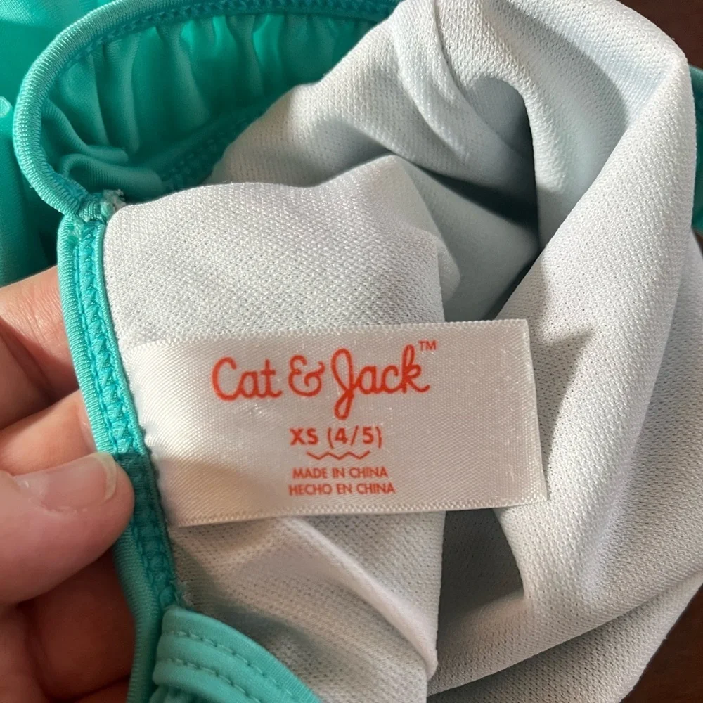 Cat & Jack Blue One Piece Swimsuit with Ruffles